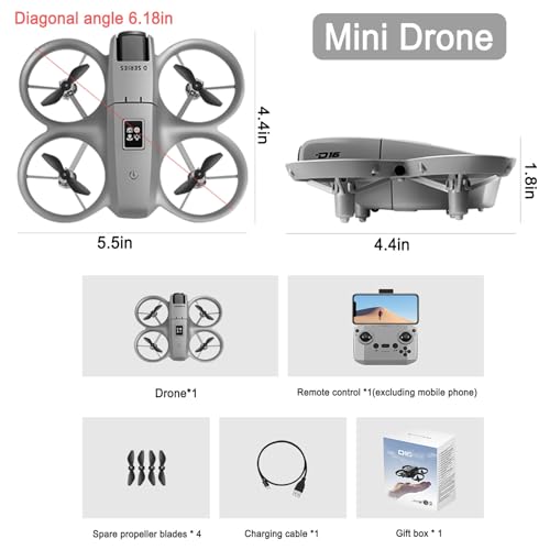 Mini HD FPV Drone with Camera, 2 Batteries, One Key Take Off/Land T50416
