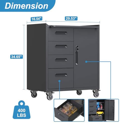 Wall Cabinet with 2 Doors, Lockable, Adjustable Shelves, Heavy Duty Steel J4545