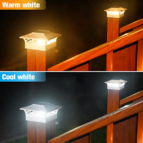 Solar Post Cap Lights 4-Pack for 4x4/6x6 Wooden and Vinyl Fence Posts X840634