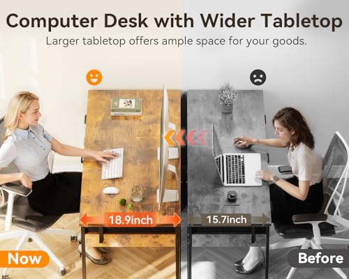 Computer Desk with 6 Drawers, 40 Inch Small Desk with Storage L2851
