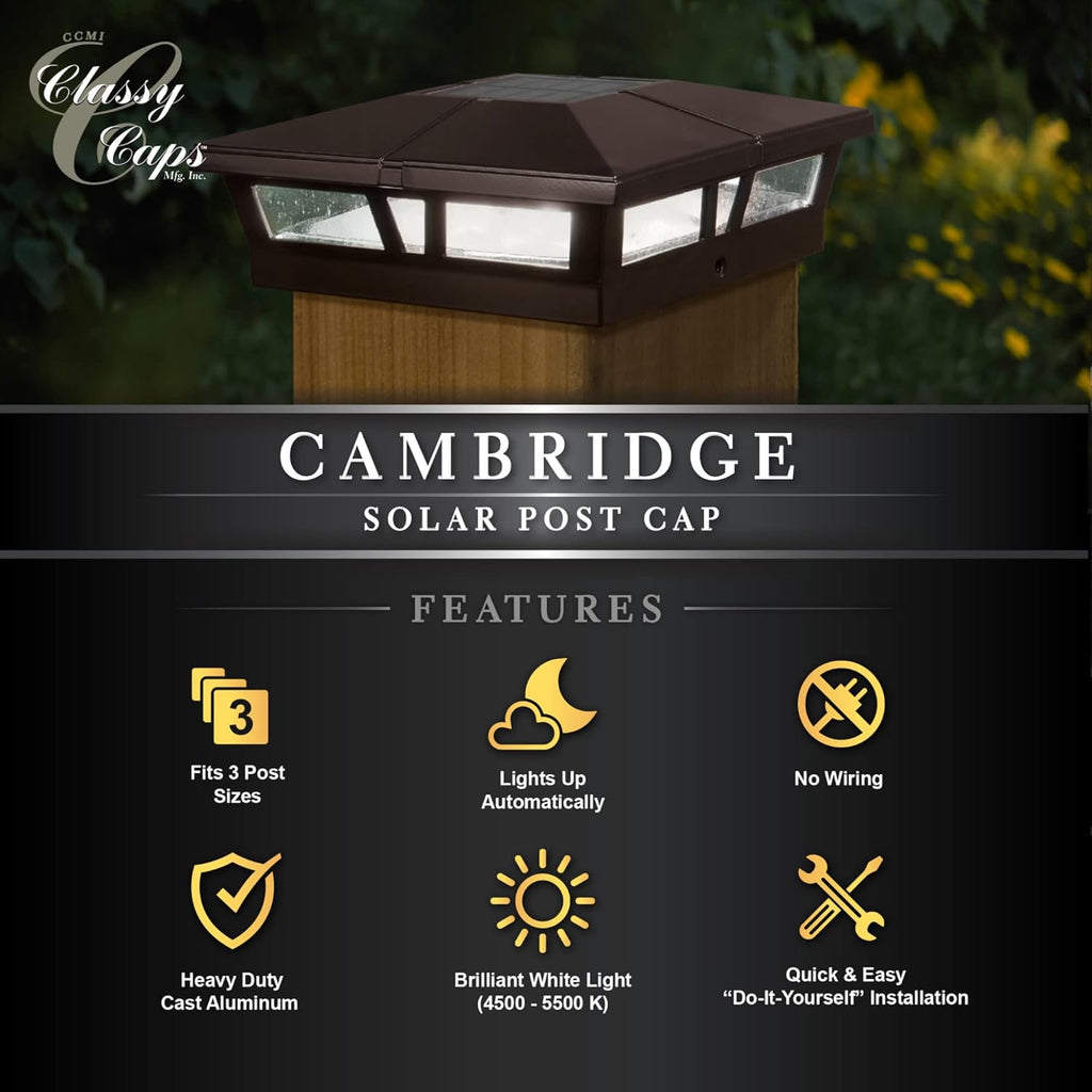 6x6 Brown Aluminum Solar Post Cap L2140