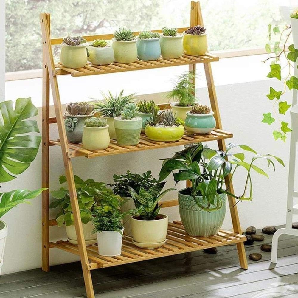 Wooden 3-Tier Folding Plant Stand, 100cm M54292