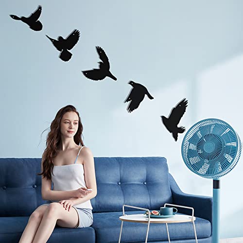 3D Black Birds Metal Wall Decor, 5 Pieces I372