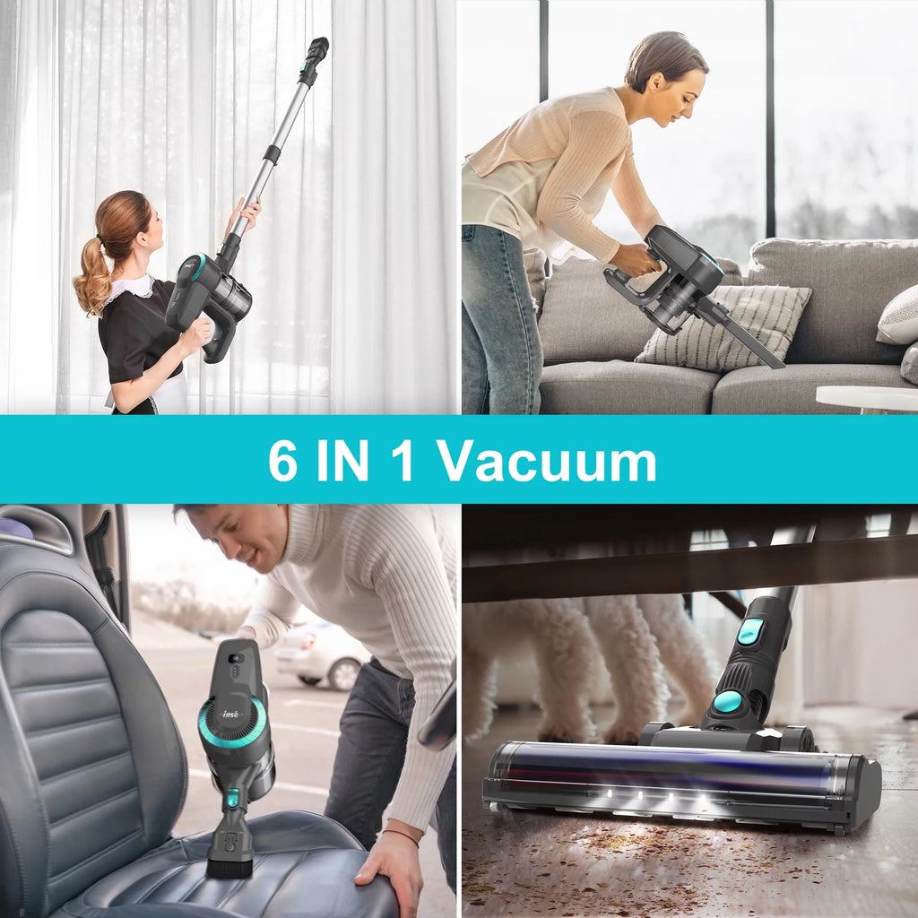 Cordless Stick Vacuum Cleaner, 20kPa Lightweight for Hard Floor Carpet Pet Hair V995084