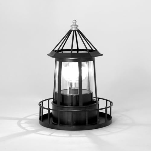 Solar Lighthouse Rotating Light, IP65 Waterproof for Patio Garden Decor H598474