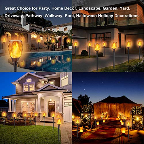Solar Torch Lights with Flickering Flame, Auto On/Off, Waterproof for Patio, 8 Pack Y3235