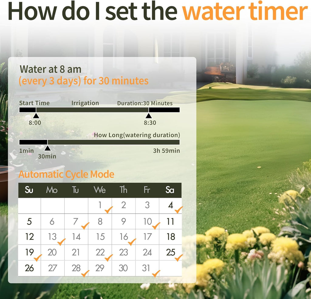 Water Hose Timer 2 Zone, Automatic Irrigation Controller for Garden W735