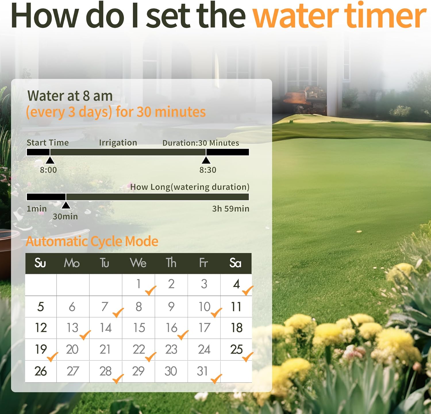 Water Hose Timer 2 Zone, Automatic Irrigation Controller for Garden W735