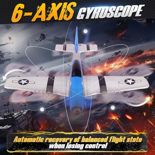 RC Plane with 6-Axis Gyro, Remote Control Airplane for Kids with LED Lights C43026
