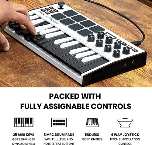 MIDI Keyboard Controller with Sustain Pedal Bundle H101