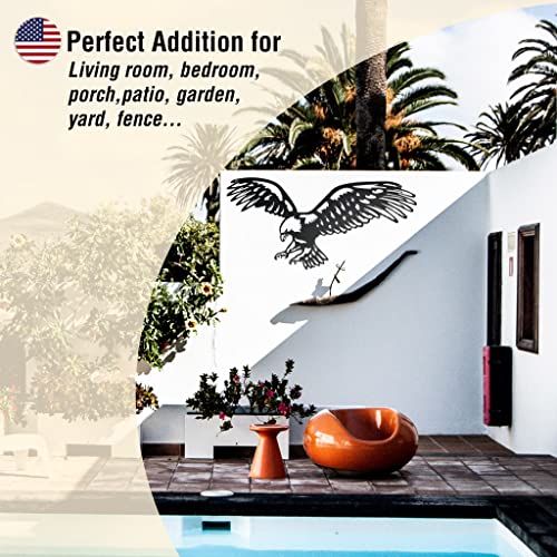 Metal Wall Art, Black Wall Decor, Patriotic Decoration, 30 Inch Q3080