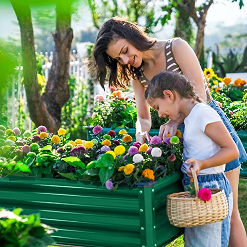 Galvanized Raised Garden Bed with Legs, Oval Metal Planter Box for Vegetables J17986