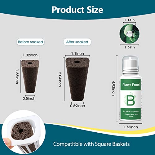 Seed Pods Kit for Hydroponics Growing System, 24pcs Grow Sponges with Nutrient Plant Foods F3417