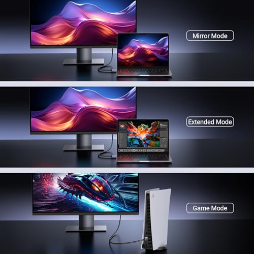 8K HDMI 2.1 Cable 48Gbps 16FT, Ultra High Speed HDMI Cord Aluminum, 4K@240Hz 8K@60Hz, HDCP 2.2, eARC HDR 10, Compatible with PS5/Blu-ray/Roku TV/Switch 2/Mac mini P778