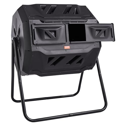 Dual Chamber Composting Tumbler with Steel Frame, 43 Gal D4253