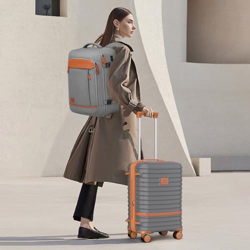 Expandable Carry-On Luggage Set, Lightweight Hard Shell 20 Inch with Spinner Wheels M12570