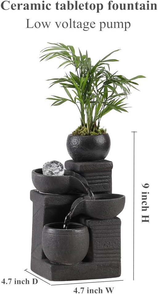 Indoor Tabletop Fountain Water Feature for Home Office Decor M447
