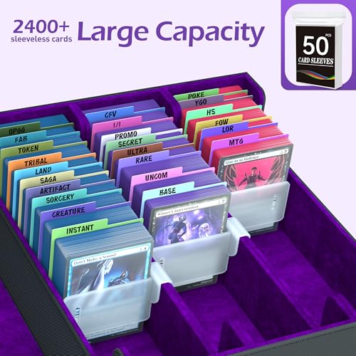 Trading Card Storage Box with 50 Sleeves and 24 Dividers G3044
