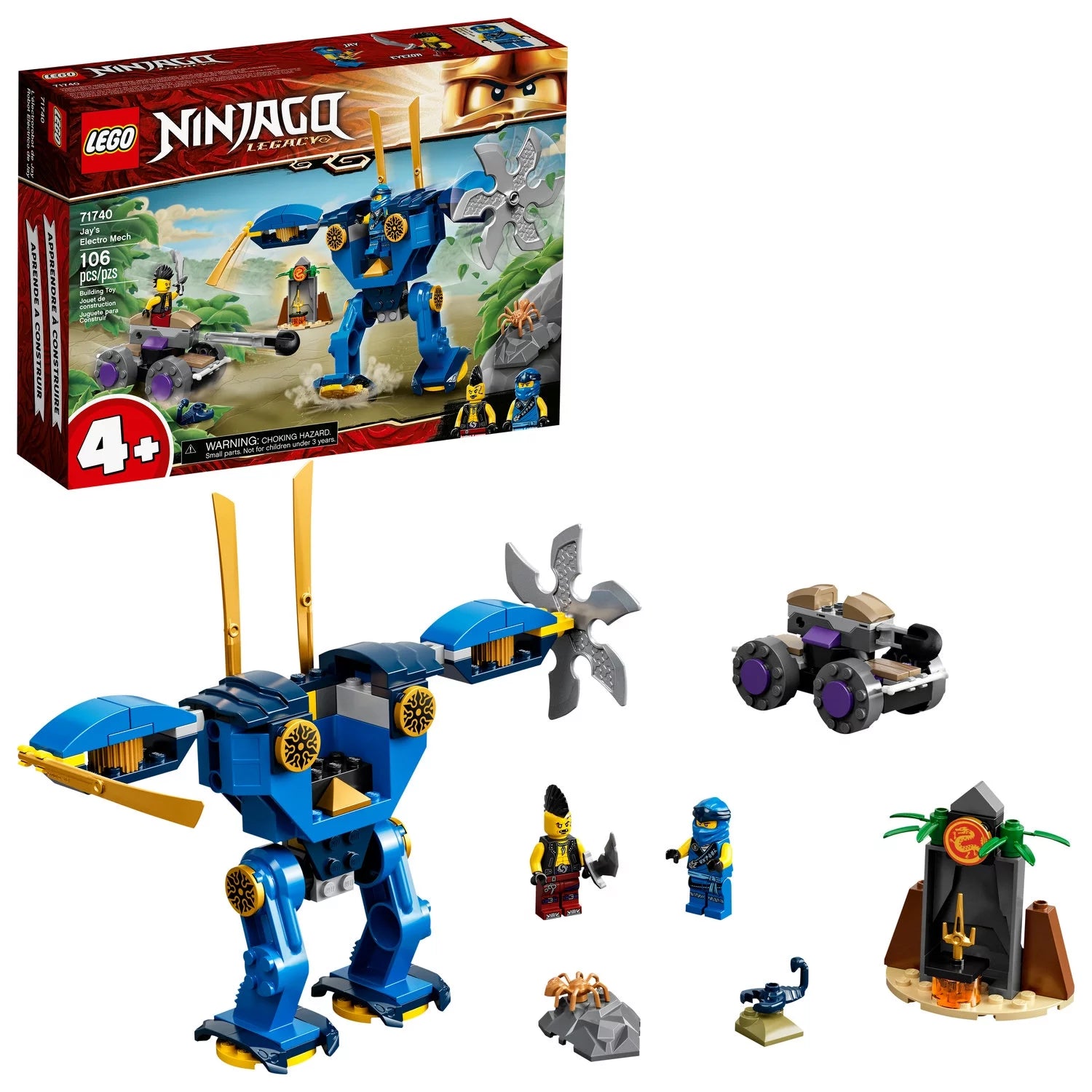 LEGO NINJAGO Legacy Jay’s Electro Mech 71740 Ninja Building Toy (106 Pieces)