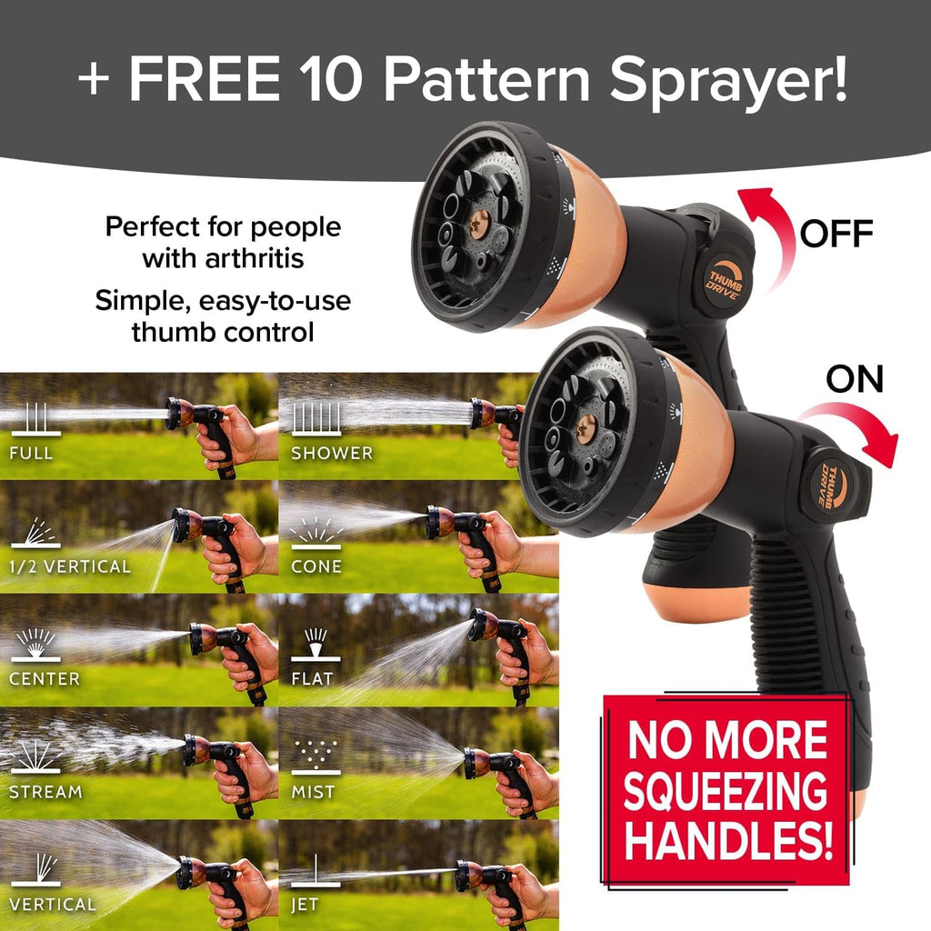 Expandable Garden Hose with Spray Nozzle, 25 FT L3096