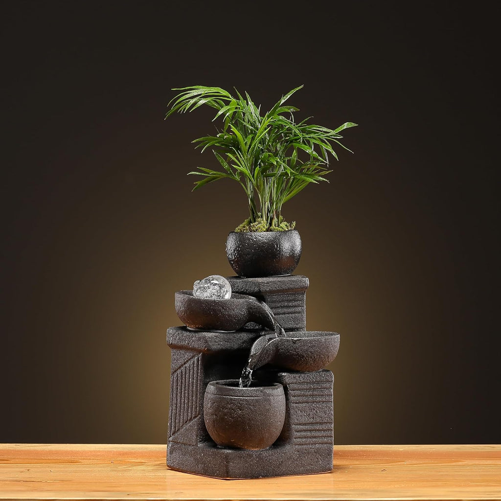 Indoor Tabletop Fountain Water Feature for Home Office Decor M447