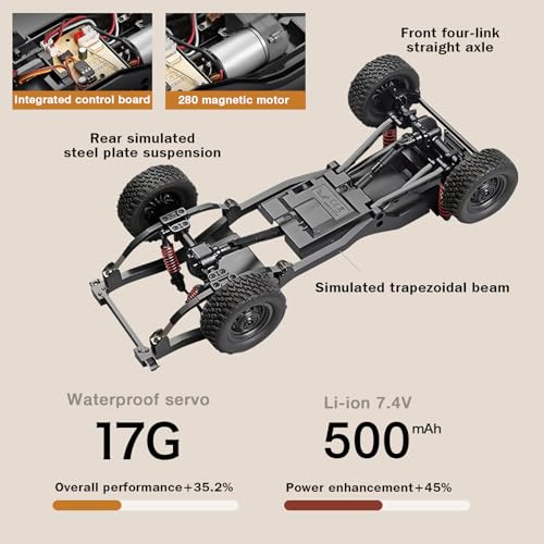 1/12 RC Rock Crawler 4x4 Pickup Truck, 2.4GHz Remote Control Off Road Car N638729
