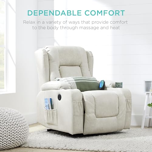Electric Power Lift Recliner Massage Chair with Heat and USB Port, Brown M560374