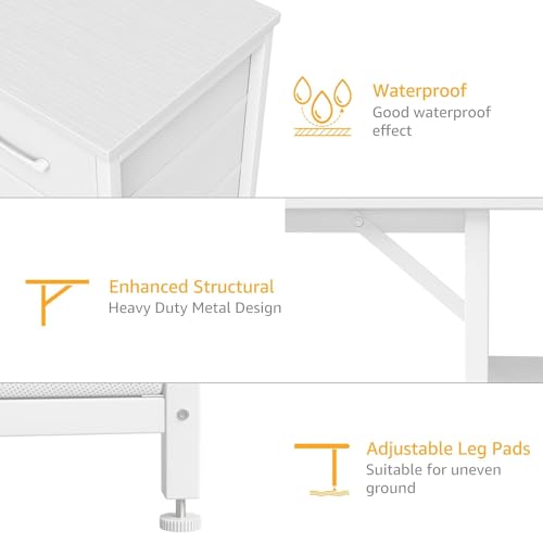 L Shaped Gaming Desk with Storage Drawers and Power Outlets I94529