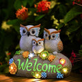 Solar Garden Decor Turtle Figurine: Sculpture with Welcome Sign for Outside and Home/Patio/Balcony/Yard Art Lawn Ornaments - Great House Warming Gifts for Women/Grandma