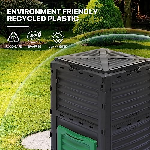 43 Gallon Dual Chamber Compost Tumbler, Outdoor BPA Free X909102