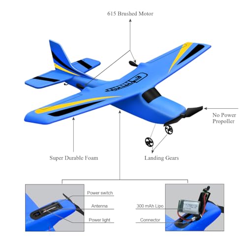 RC Airplane Ready to Fly, 2.4GHz Remote Control Glider for Kids W3947