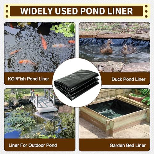 25x25ft reinforced PE pond liner for outdoor fish and garden ponds Y281