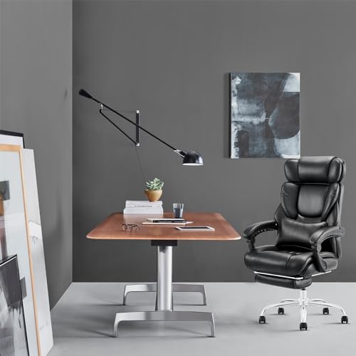 Big and Tall Office Chair Heavy Duty Leather Executive Desk Chair with Wide Seat and Adjustable Headrest R315