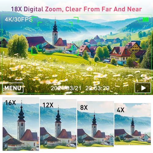 4K Digital Camera for Photography, WiFi Autofocus 64MP Vlogging Camera with Flip Screen A727