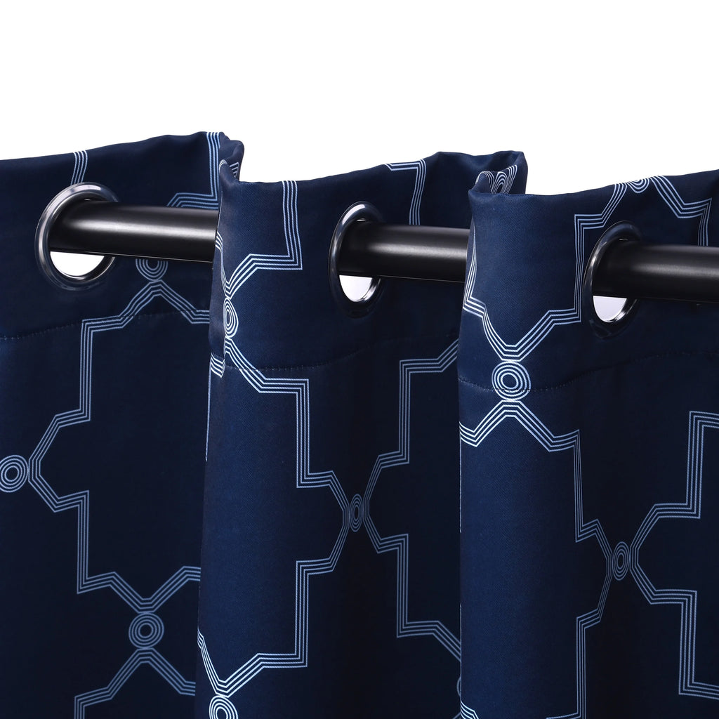 Navy Blue Blackout Thermal Grommet Curtain Set of 2 C556
