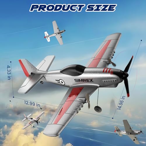 RC Plane for Kids 2.4GHz 3-Channel Remote Control Airplane Toy with 6-Axis Gyro F154