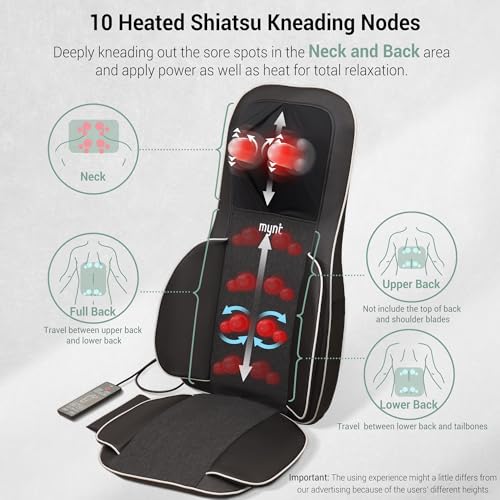 3D Shiatsu Neck and Back Massager with Heat for Chair U9478