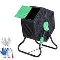 37 Gallon Compost Bin Dual Chamber Composter Tumbler Rotating Chamber Garden Composter Bin with 2 Sliding Doors Steel Frame Outdoor Kitchen Garden Yard