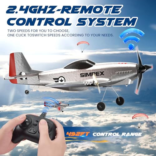 RC Plane for Kids 2.4GHz 3-Channel Remote Control Airplane Toy with 6-Axis Gyro F154