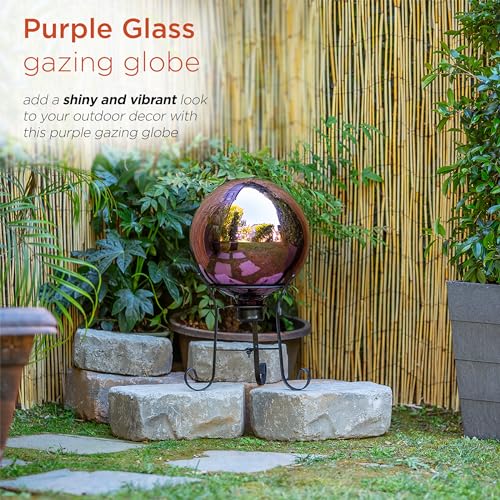 10" Glass Gazing Globe for Indoor/Outdoor Yard Décor, Blue N1145