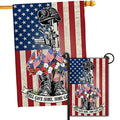 Memorial Day Freedom Boots Flag, Set 2 House Flag 28 x 40 and Garden Flag 12x18 Double Side 4th of July Independence Day Patriotic American Veteran Soldier Yard Outdoor Décor