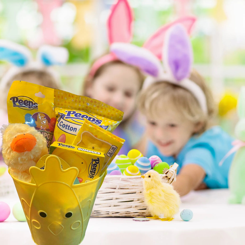 Easter Gift Basket with Plush Duck Toy, Candy, Lip Balm & Reusable Bucket U801934
