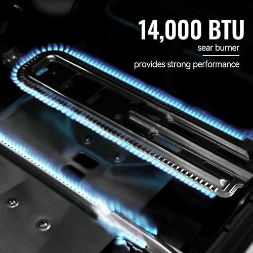 5 Burner Propane Gas Grill with Side Burner and Sear Burner, Cart Style BBQ Grill C4711