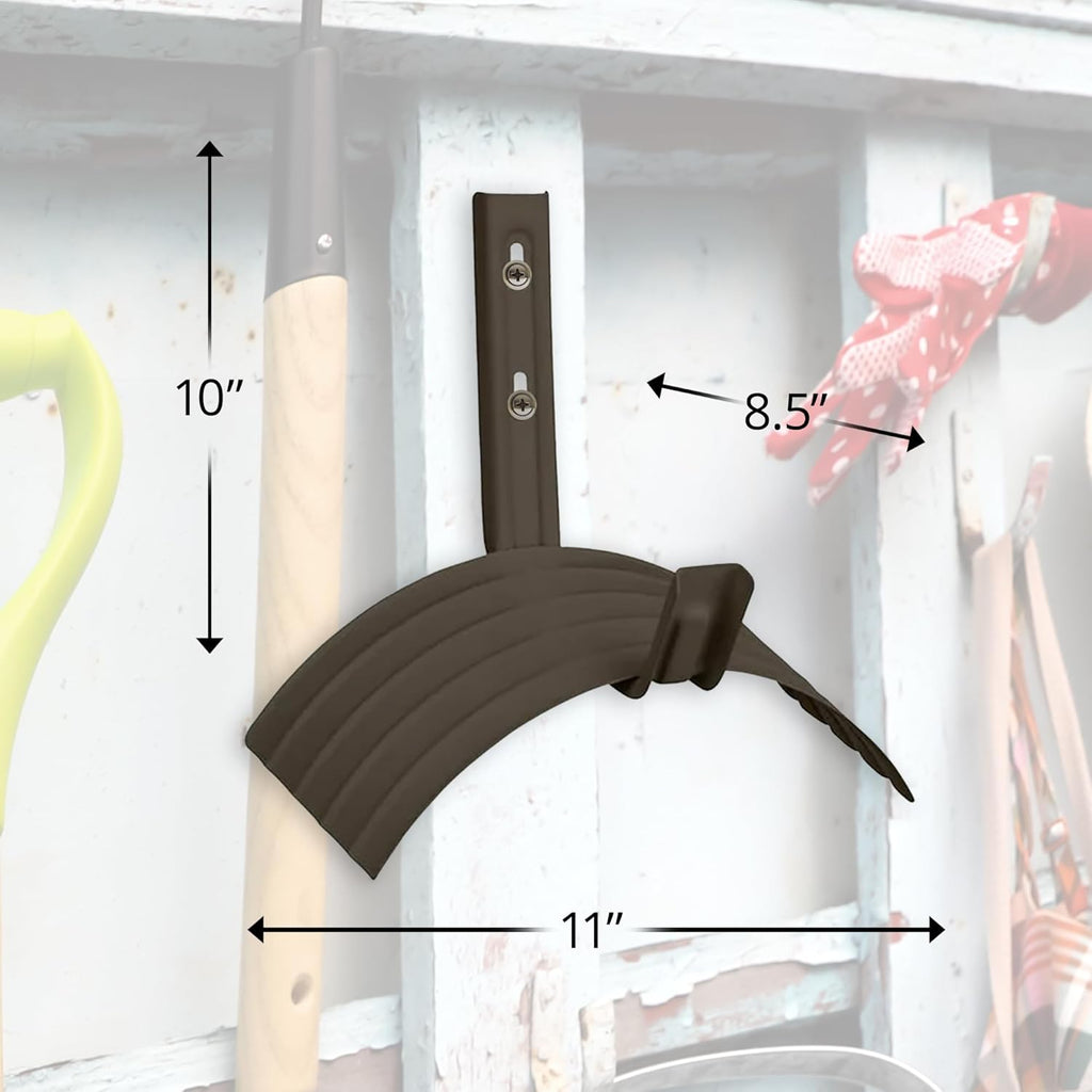 Metal Wall Mount Hose Hanger for Garden, Holds 150 ft, Brown Q1817