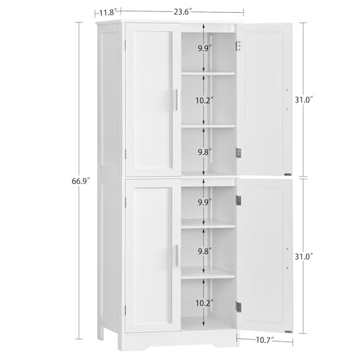 67" Storage Cabinet with 4 Doors and 2 Adjustable Shelves E834926