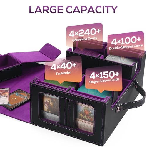 Card Storage Box with Dividers for TCG Sports Cards S2798