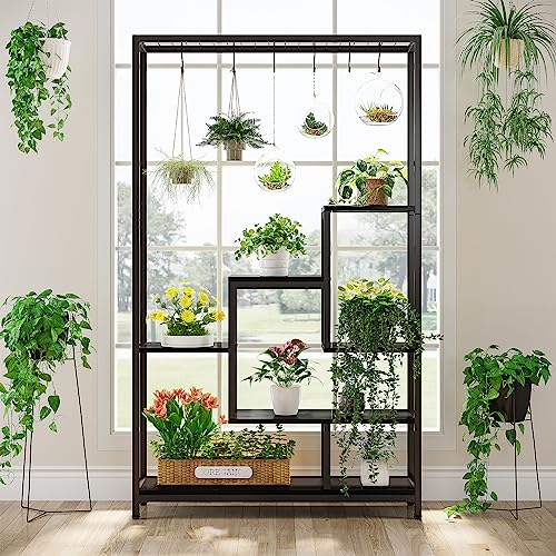 5-Tier Tall Indoor Plant Stand, 70.9" Metal Shelf for Garden, Balcony, Living Room Q44333
