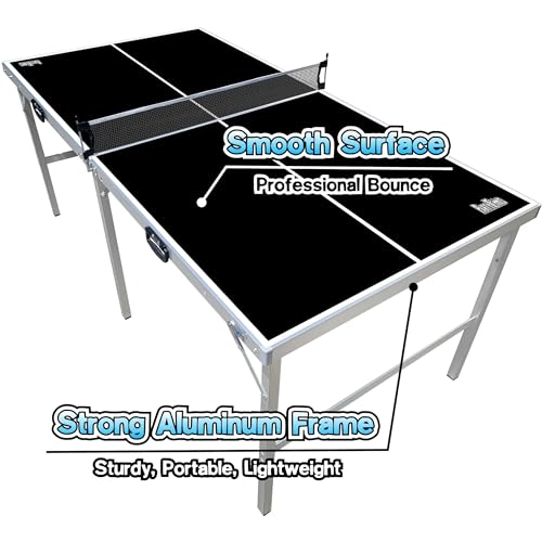 6 ft x 3 ft Portable Folding Ping Pong Table for Indoor Outdoor A180928