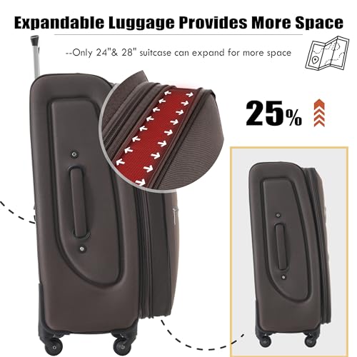 Softside 3-Piece Expandable Luggage Set with TSA Lock Spinner Wheels S375