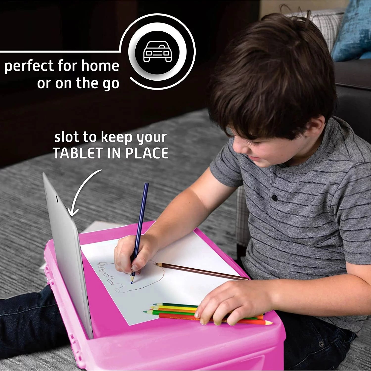 Folding Lap Desk with Breakfast Table and Serving Tray, Pink P611